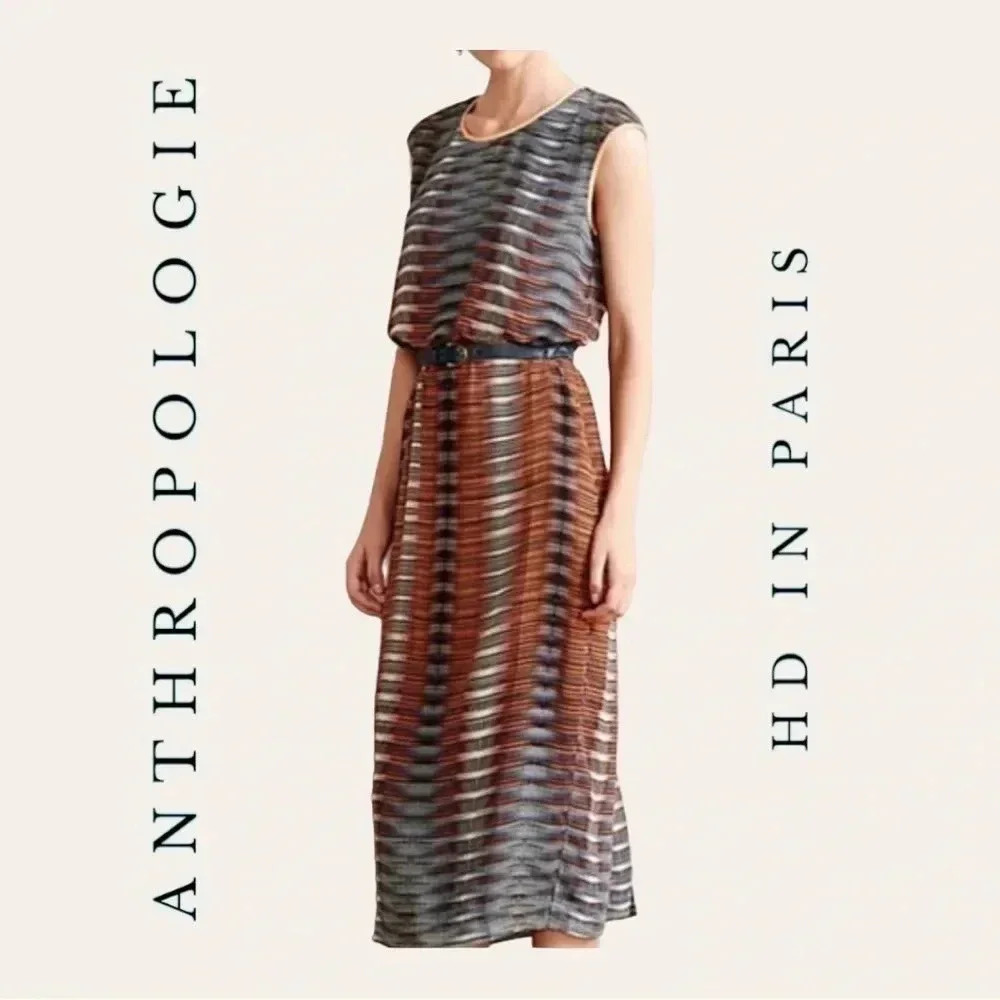 1122. ANTHROPOLOGIE HD IN PARIS MAXI DRESS SLEEVELESS SIZE 0‎ MULTICOLORED